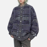 Y2K Trendy Contrast Color Long Sleeve Cardigan