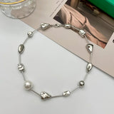 Wave Love Metal Beaded Necklace