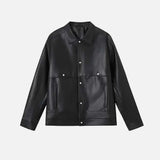 American Retro PU Leather Long-Sleeved Jacket