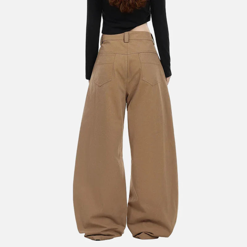 Shell Decoration Patchwork Wide Leg Pants