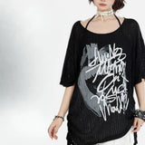 Y2K Gothic Summer Letter Print Casual T-Shirt