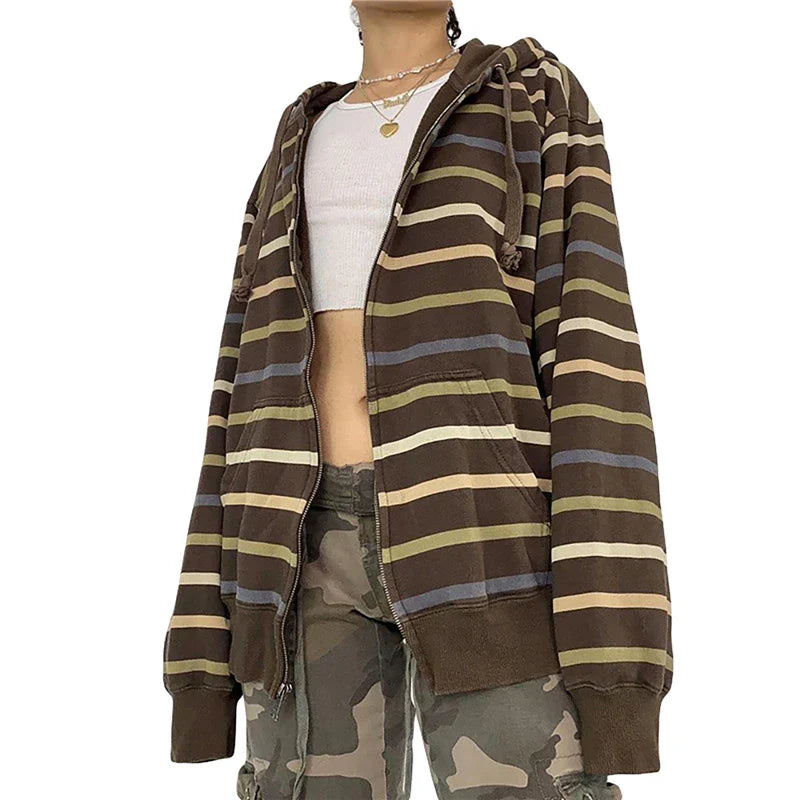 Striped Long Sleeve Aesthetic Sweatshirt
