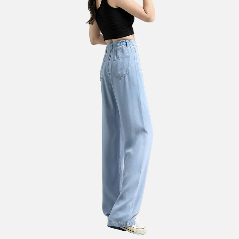 Fashionable Soft Wide Leg Baggy Denim Jeans