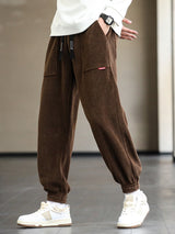 Blanko-Sweatpants mit weitem Bein und Kordelzug