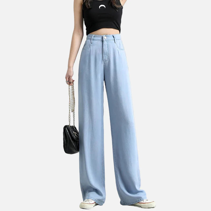 Fashionable Soft Wide Leg Baggy Denim Jeans