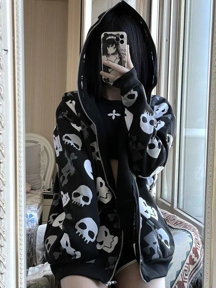 Y2Kスカルプリントパーカー