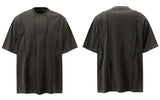 Streetwear Grunge Patchwork Ripped Solid Color T-Shirt