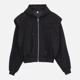 Flexible American Casual Zipper Hooded Sweatshirt