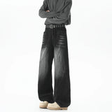 Jeans en denim noir délavés style streetwear
