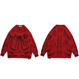 Pull en maille imprimé scorpion œil de rose, facile à porter