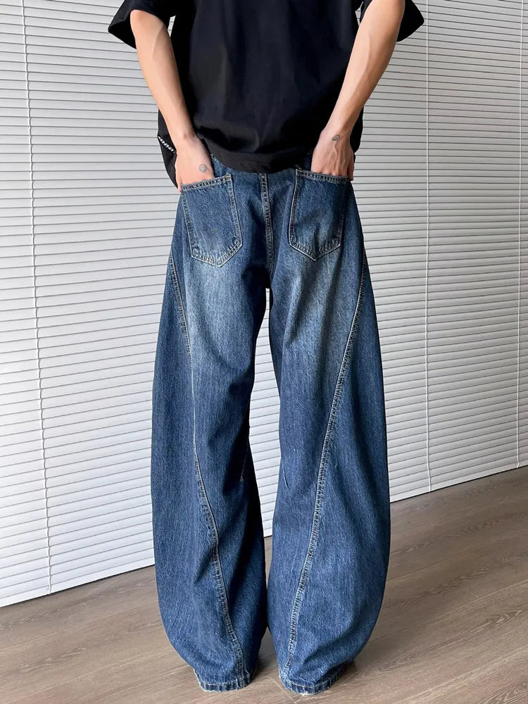 Work & Play Ripped Blue Baggy Stacked Jeans