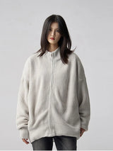 Vielseitiger Damen-Strickcardigan im Retro-Stil mit Reißverschluss