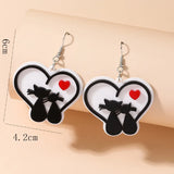 Creative Love Cat Acrylic Plate Earrings