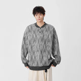 Cozy Ribbed Knit Henley Neck Sweatshirt