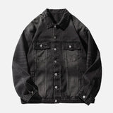 Damaged Neckline Loose Denim Jacket