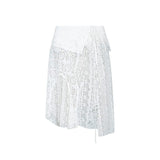 Grunge Y2K Lace Irregular Women's Skirt