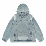 Retro American Style Couple Denim Hoodie
