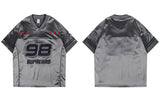 Trendy Streetwear Star Patchwork Jersey Racing T-Shirt