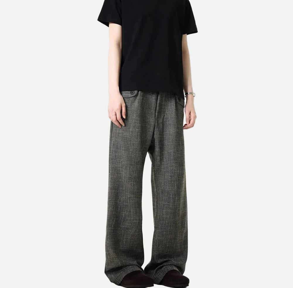 Retro Business Casual Straight Leg Pants