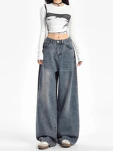 Damen Vintage-Ästhetik Frühlings-Freizeitjeans
