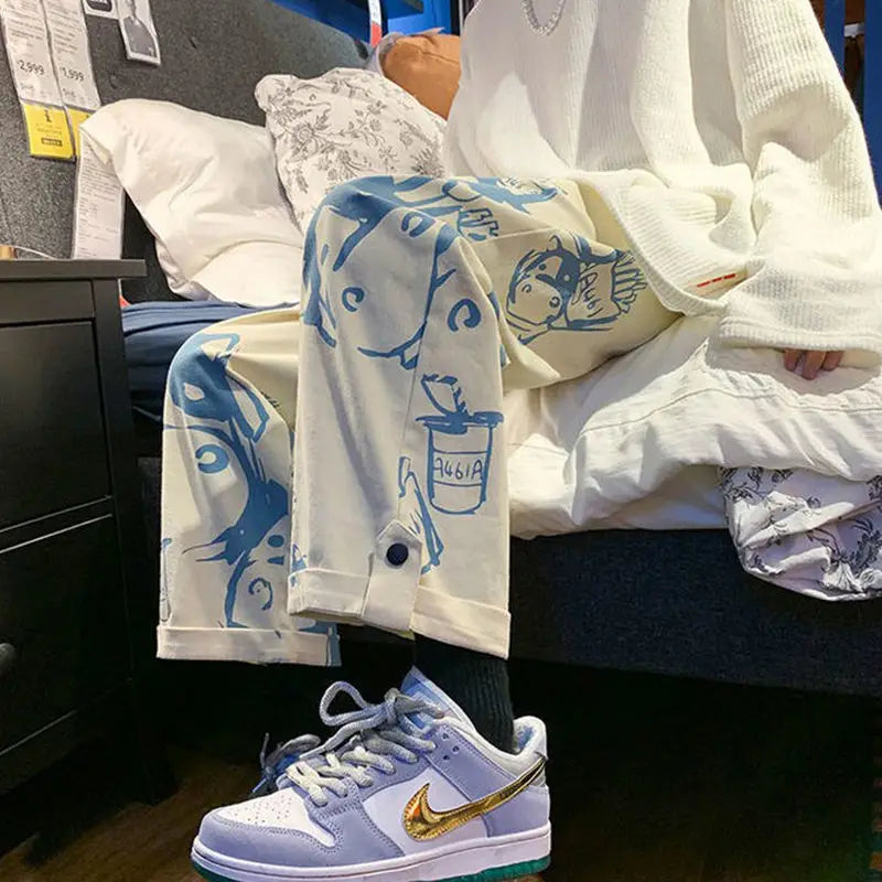 Oversize Animal Print Wide Leg Pants