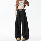 Vintage-Jeans aus hochwertigem Denim mit weitem Bein