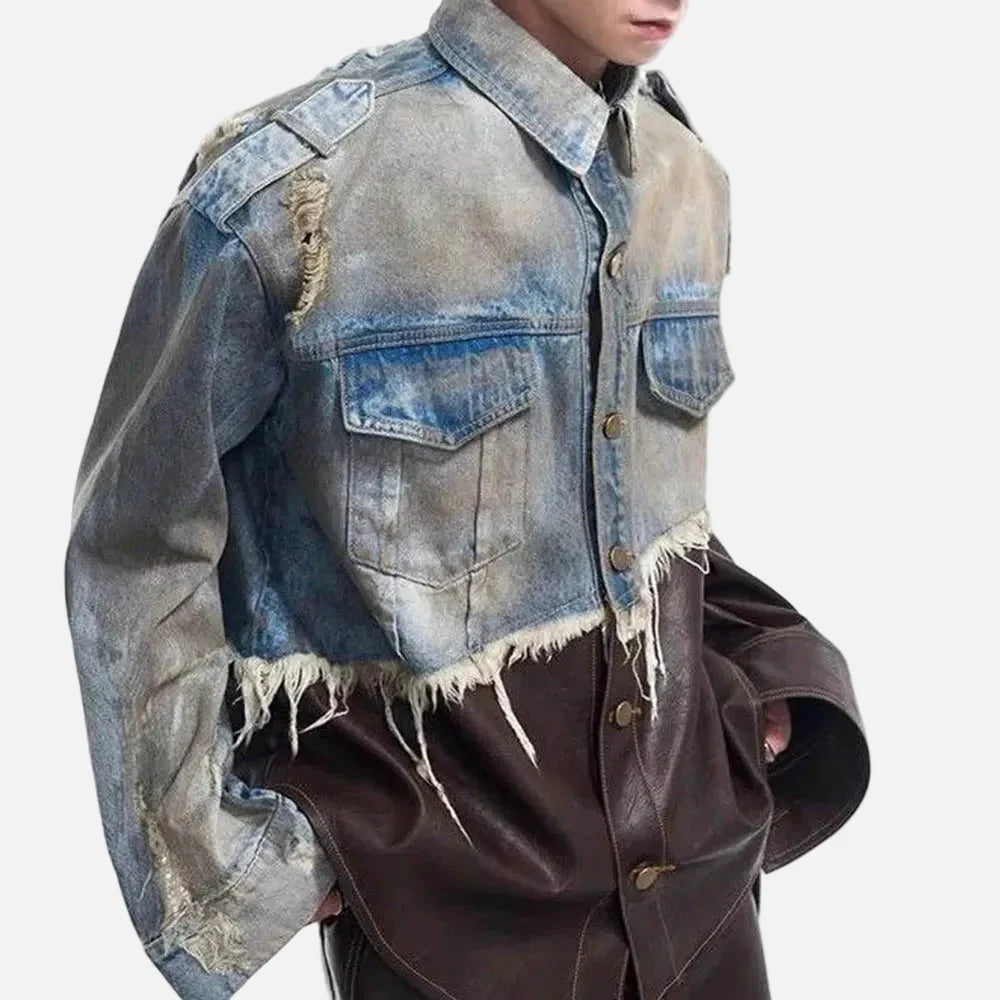 Versatile Patchwork Denim & Leather Jacket