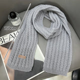 Knitted Thickened Solid Color Scarves