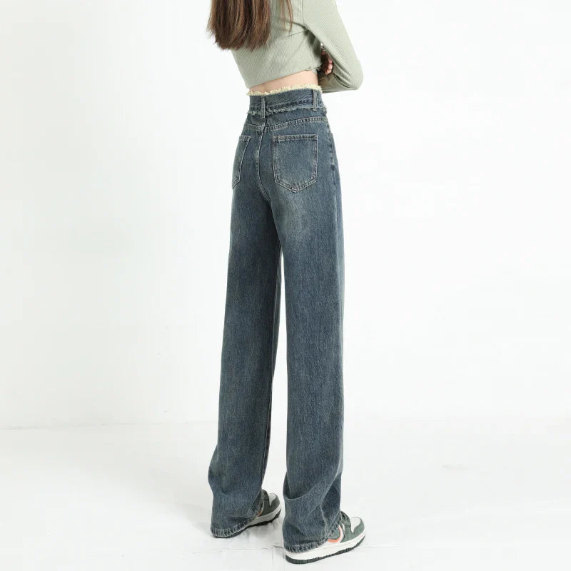 Personalisierte Boyfriend-Jeans mit lockerem Quasten