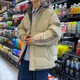 Warm Cotton Striped Sleeve Puffer Jacket