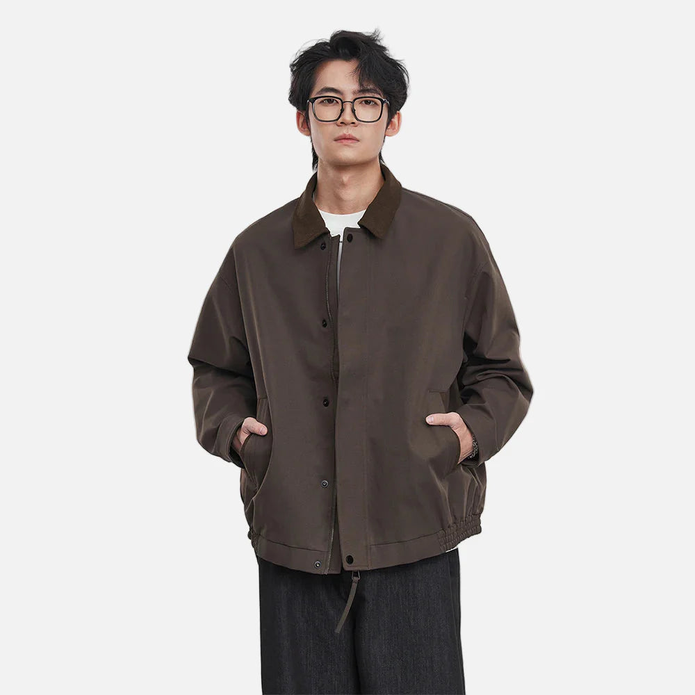 Veste streetwear ample à revers unie