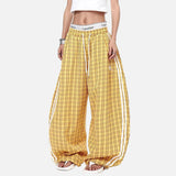 Flattering Y2K Plaid Cool Elastic Wide Leg Pants