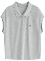 Women Youthful Summer Sporty Linen Blend T-Shirt
