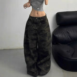 Retro-Jeans im amerikanischen Camouflage-Stil mit weitem Bein