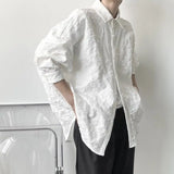 Chemise noire vintage chic à manches longues