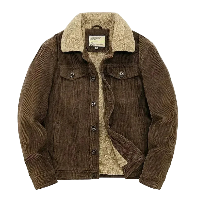 Corduroy Fleece Lined Loose Jacket