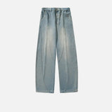 Premium Streetwear Wide Leg Curved Denim Jeans