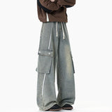 Retro-Cargo-Jeans mit Kordelzug