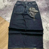 Y2K Embroidered Wide-Leg Jeans