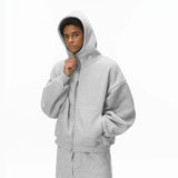 Herren-Fleecejacke mit kastenförmigem Schnitt und abgerundeten Ärmeln