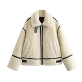 Faux Fur Lined Moto Biker Jacket