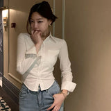 Elegante koreanische Slim-Fit-Bluse für Damen