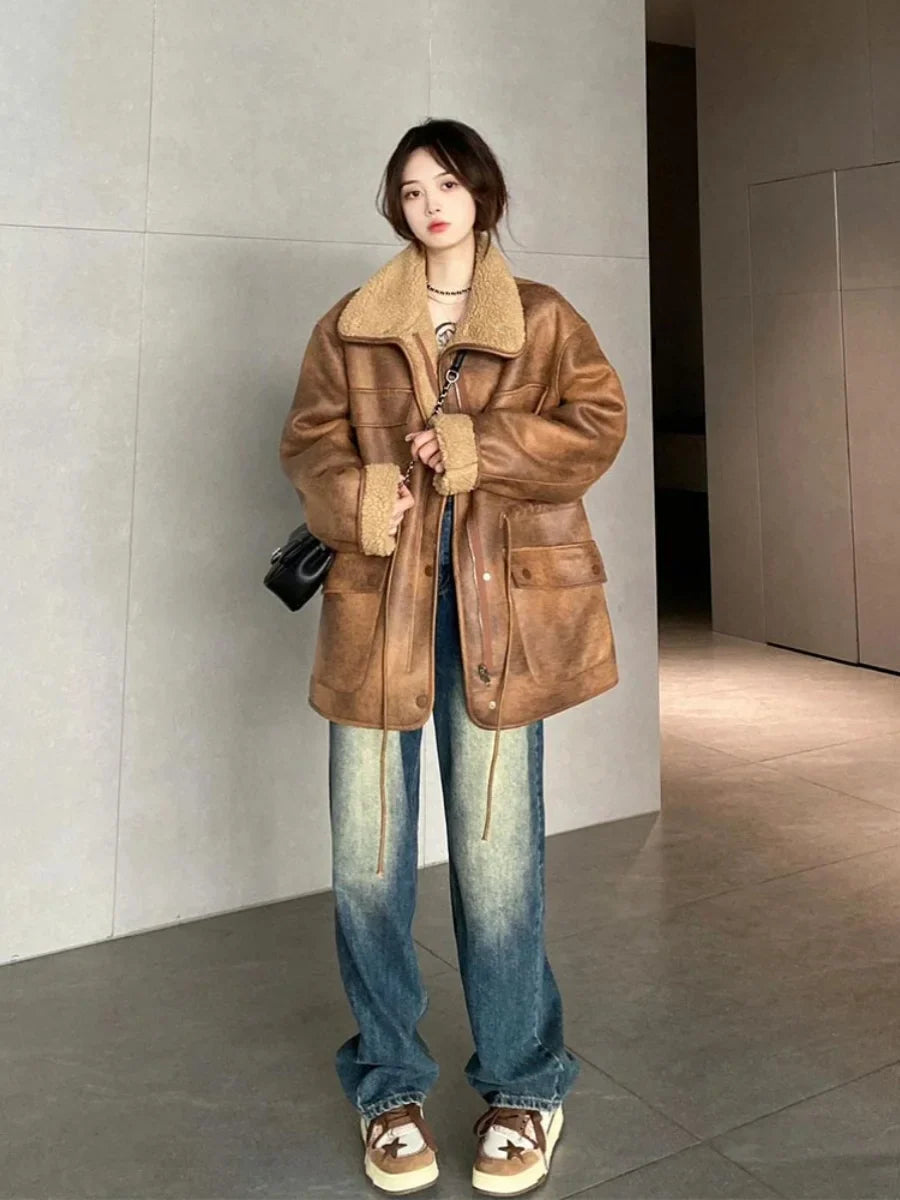 Veste en daim tendance américaine