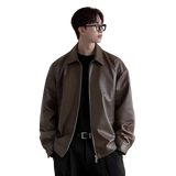 Classic Vintage PU Leather Jacket