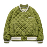 Veste matelassée rétro verte à losanges