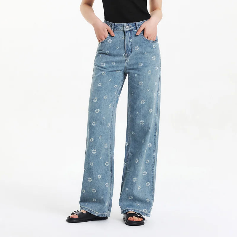 Y2K Cyber ​​Wide Leg Print Denim Pants