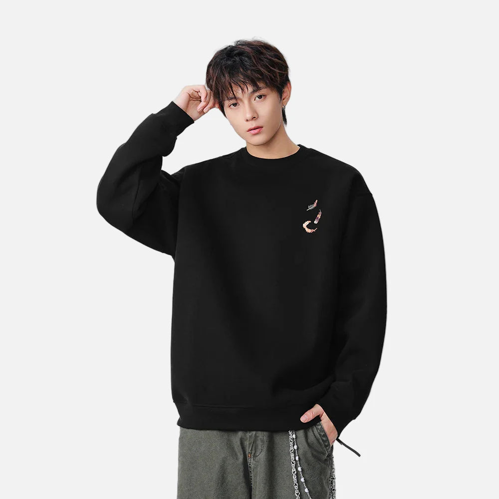 Y2K Abstract Pattern Crew Neck Sweatshirt