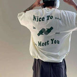 Adjustable Retro Letter Print Loose Fit T-Shirt