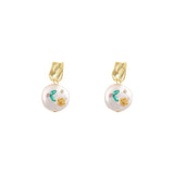 Baroque Pearl with Monet Garden Earring