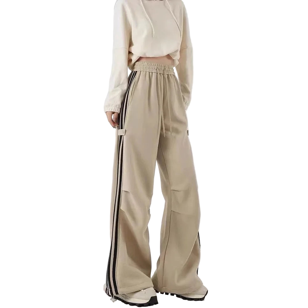 Y2K Wide-Leg Track Sweatpants